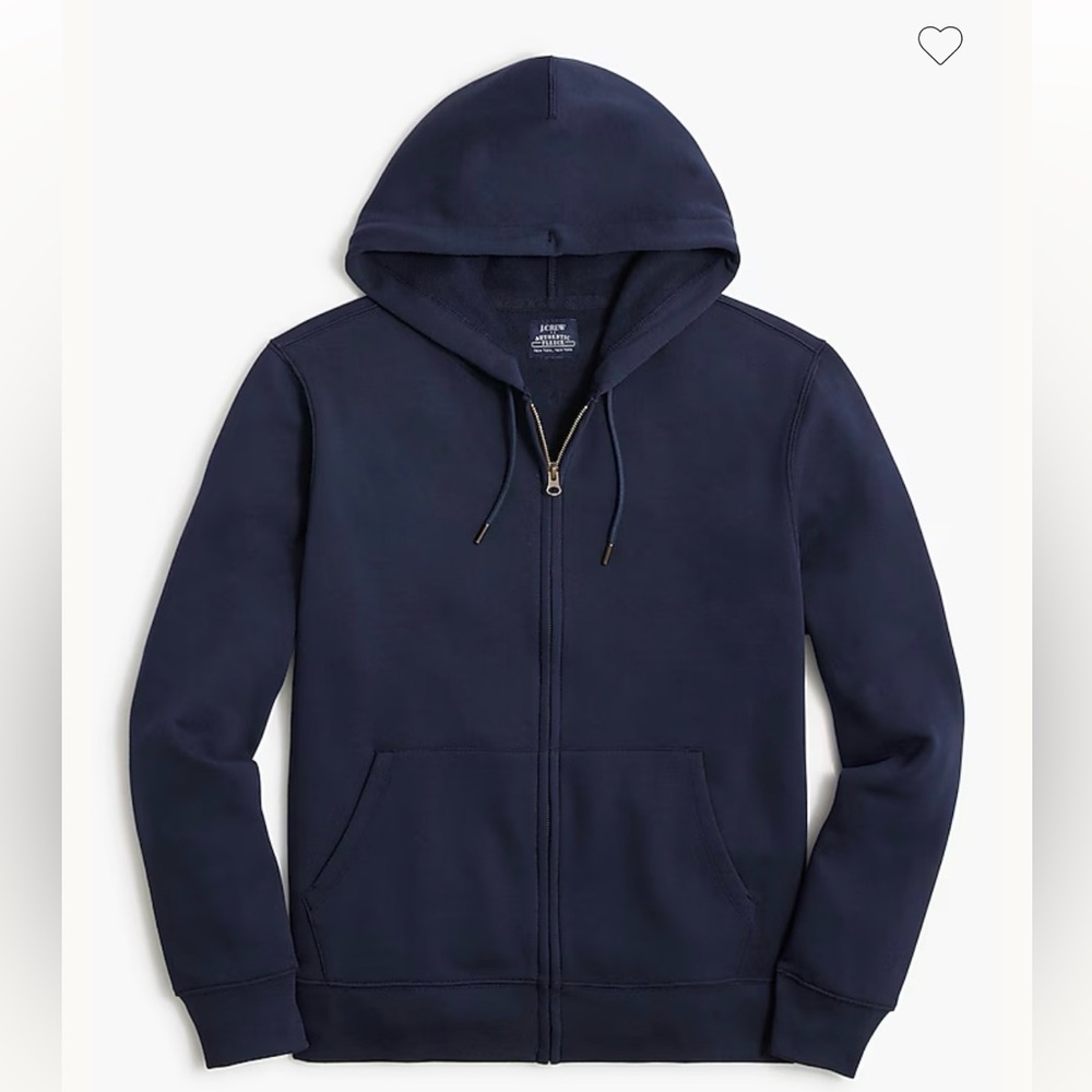 J. Crew Factoy Men's Blue Fleece full-zip hoodie